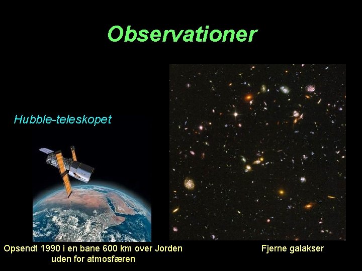 Observationer Hubble-teleskopet Opsendt 1990 i en bane 600 km over Jorden uden for atmosfæren