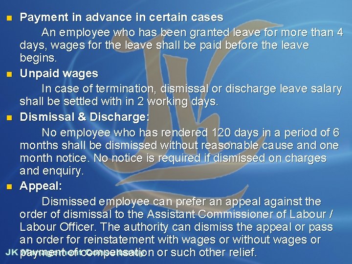 n n Payment in advance in certain cases An employee who has been granted