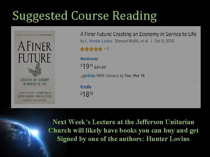 Suggested Course Reading Next Week’s Lecture at the Jefferson Unitarian Church will likely have