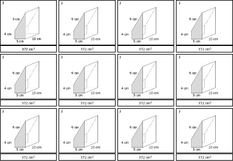 J 9 cm 4 cm 5 cm 10 cm 372 cm 2 