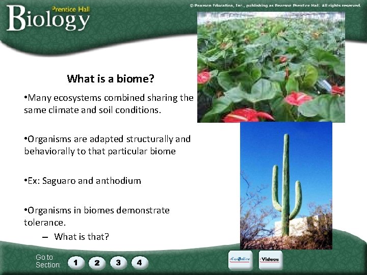 What is a biome? • Many ecosystems combined sharing the same climate and soil
