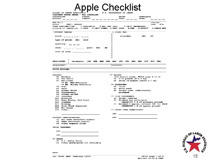 Apple Checklist 15 Apple Checklist 15