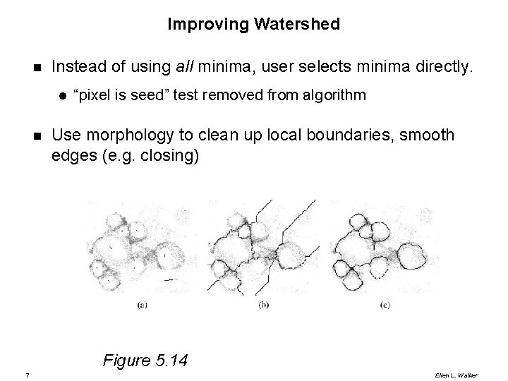 Improving Watershed Instead of using all minima, user selects minima directly. “pixel is seed”