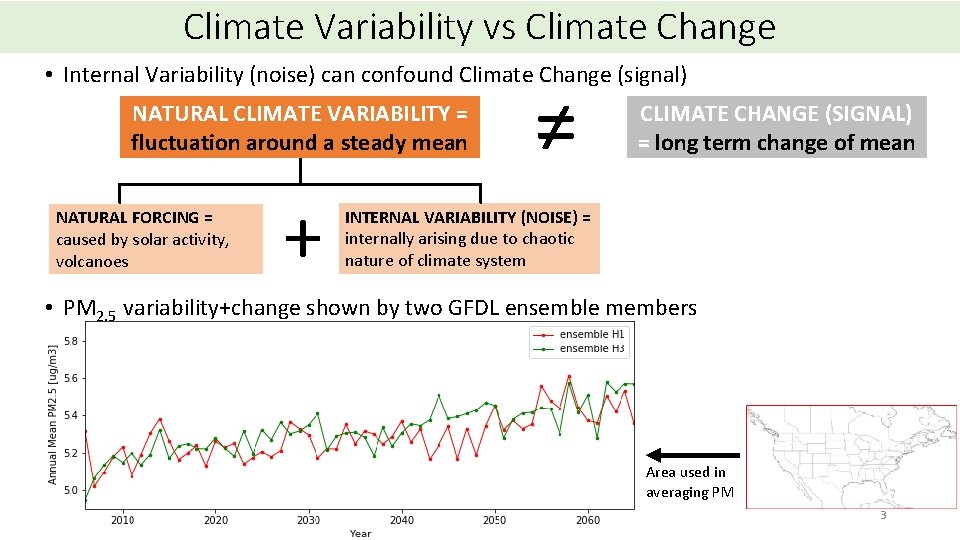 Climate Variability vs Climate Change • Internal Variability (noise) can confound Climate Change (signal)