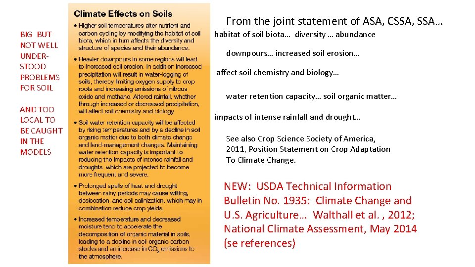 From the joint statement of ASA, CSSA, SSA… BIG BUT NOT WELL UNDERSTOOD PROBLEMS