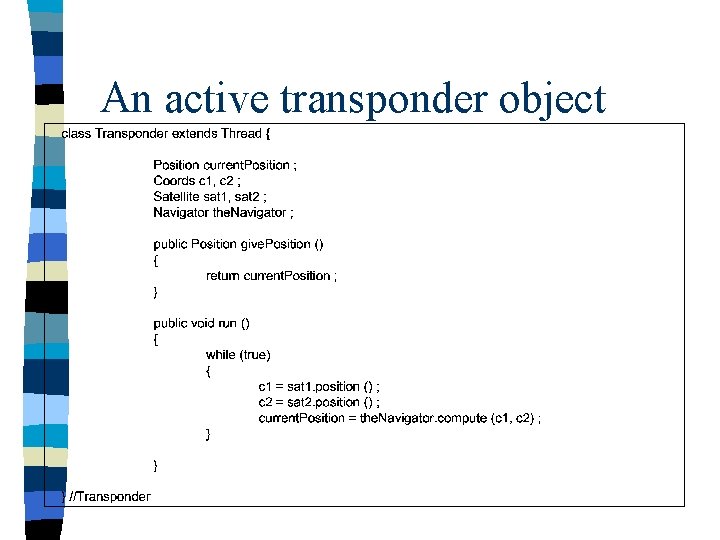 An active transponder object 