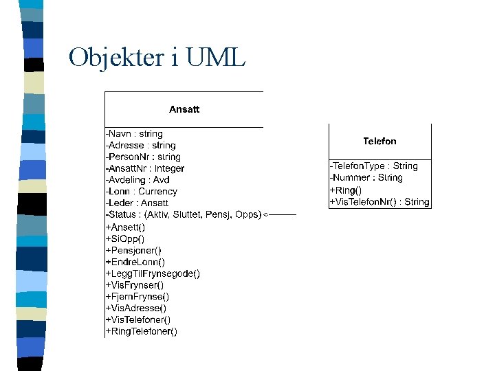 Objekter i UML 