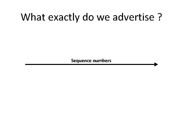 What exactly do we advertise ? Sequence numbers 