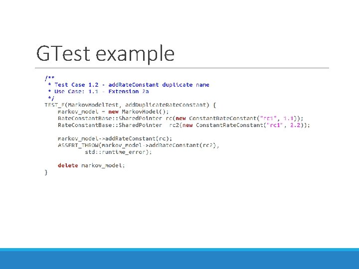 GTest example GTest example