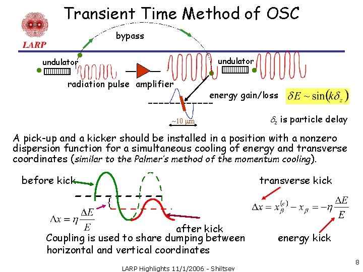 Transient Time Method of OSC . . bypass . . undulator radiation pulse amplifier