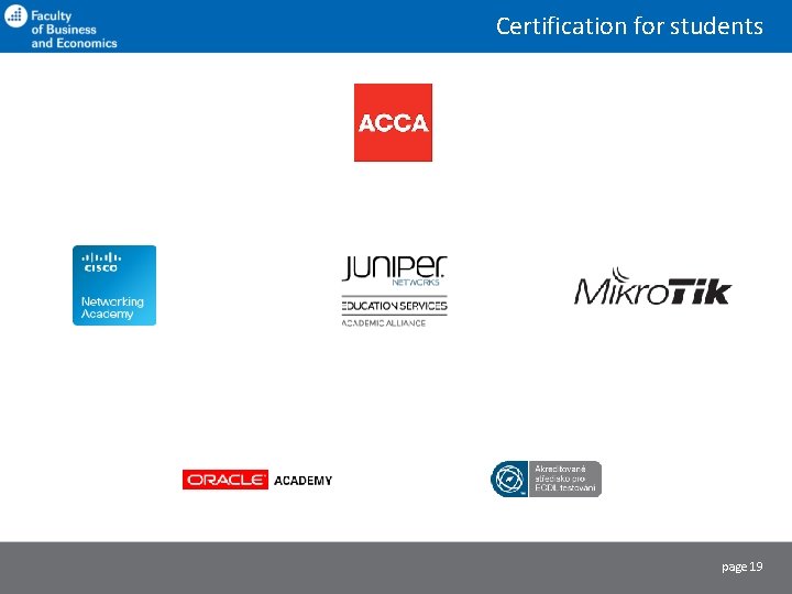 Certification for students page 19 