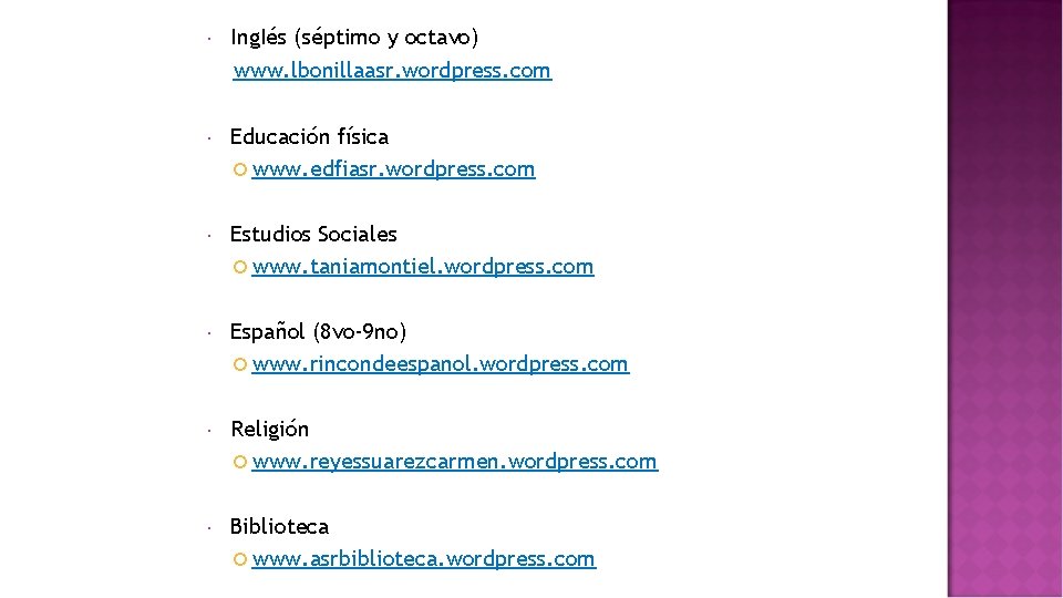  Ing. Iés (séptimo y octavo) www. lbonillaasr. wordpress. com Educación física www. edfiasr.