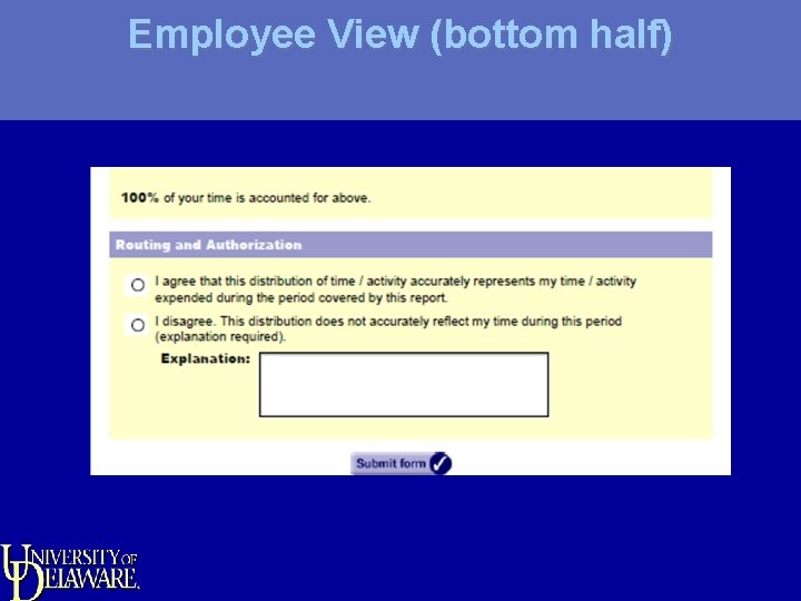 Employee View (bottom half) 