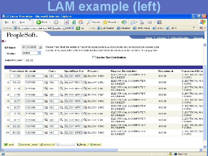 LAM example (left) 