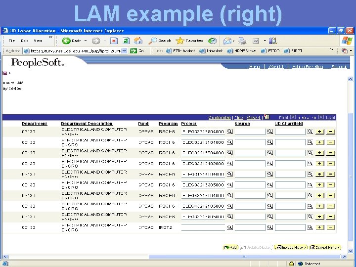 LAM example (right) 