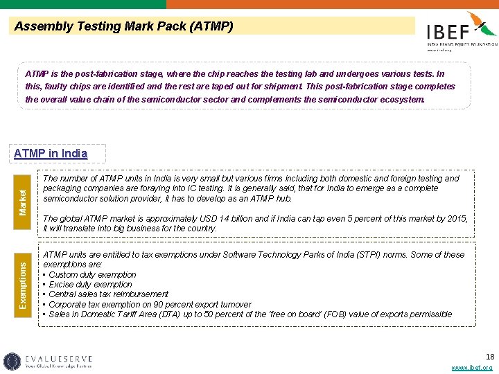Assembly Testing Mark Pack (ATMP) ATMP is the post-fabrication stage, where the chip reaches