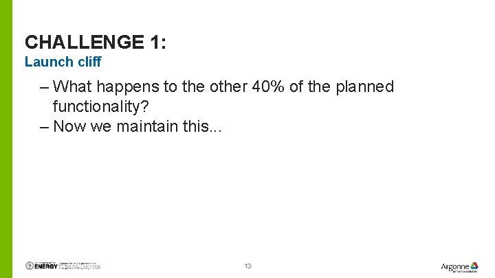 CHALLENGE 1: Launch cliff – What happens to the other 40% of the planned