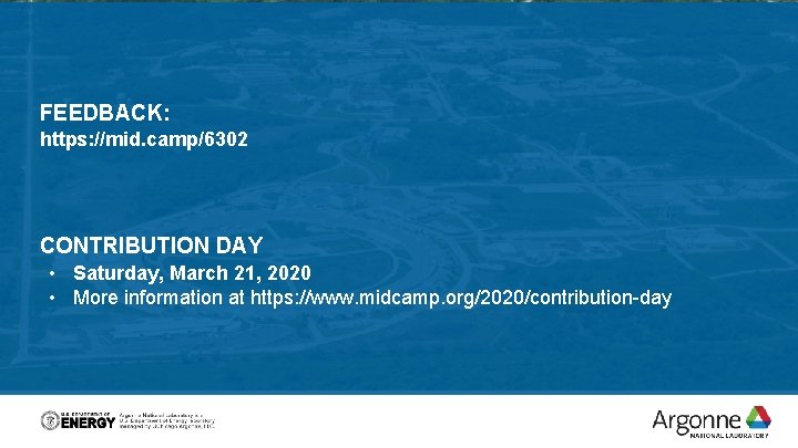 FEEDBACK: https: //mid. camp/6302 CONTRIBUTION DAY • Saturday, March 21, 2020 • More information
