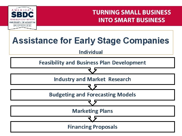 Assistance for Early Stage Companies Individual Feasibility and Business Plan Development Industry and Market