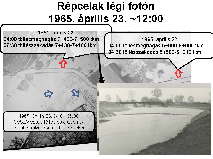 Répcelak légi fotón 1965. április 23. ~12: 00 1965. április 23. 04: 00 töltésmeghágás