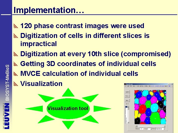 BIOSYST-Me. Bio. S Implementation… 120 phase contrast images were used Digitization of cells in