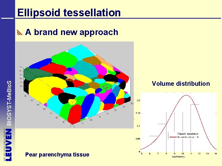 Ellipsoid tessellation A brand new approach BIOSYST-Me. Bio. S Volume distribution Pear parenchyma tissue