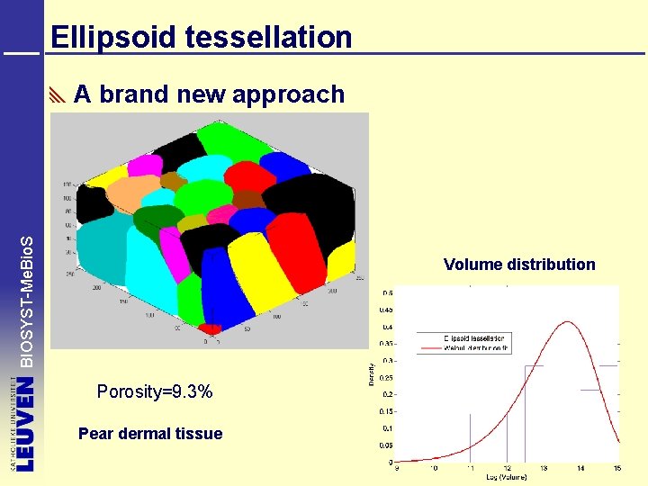 Ellipsoid tessellation BIOSYST-Me. Bio. S A brand new approach Volume distribution Porosity=9. 3% Pear