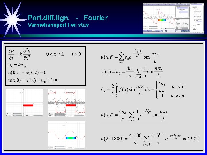 Part. diff. lign. - Fourier Varmetransport i en stav 