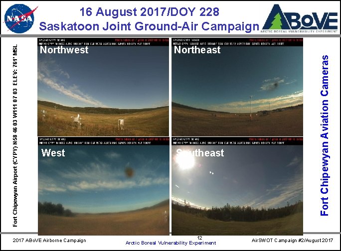 Northwest Northeast West Southeast 2017 ABo. VE Airborne Campaign 12 Arctic Boreal Vulnerability Experiment