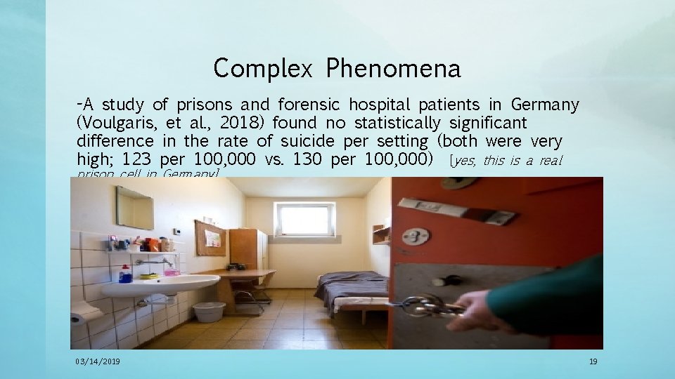 Complex Phenomena -A study of prisons and forensic hospital patients in Germany (Voulgaris, et