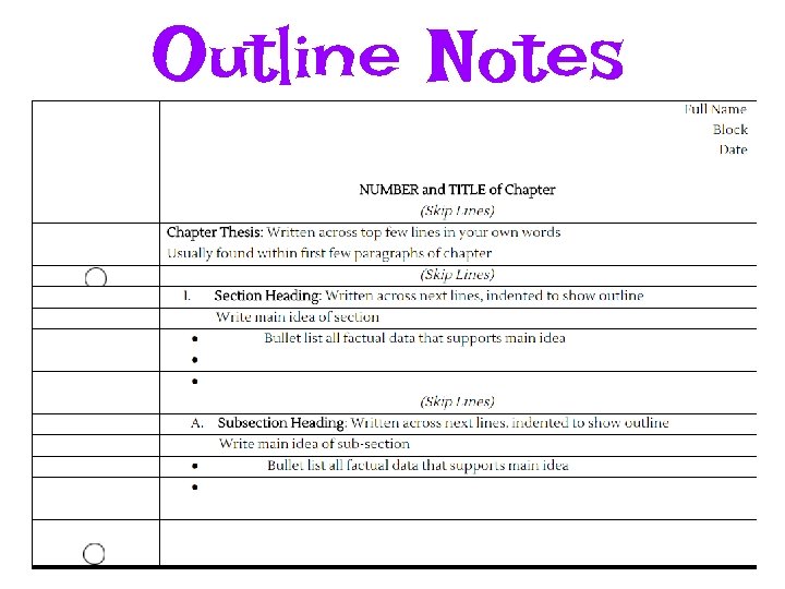 Outline Notes 