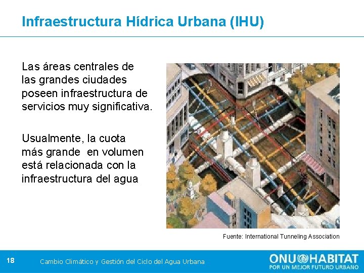 Infraestructura Hídrica Urbana (IHU) Las áreas centrales de las grandes ciudades poseen infraestructura de