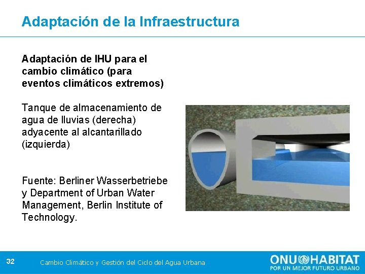 Adaptación de la Infraestructura Adaptación de IHU para el cambio climático (para eventos climáticos