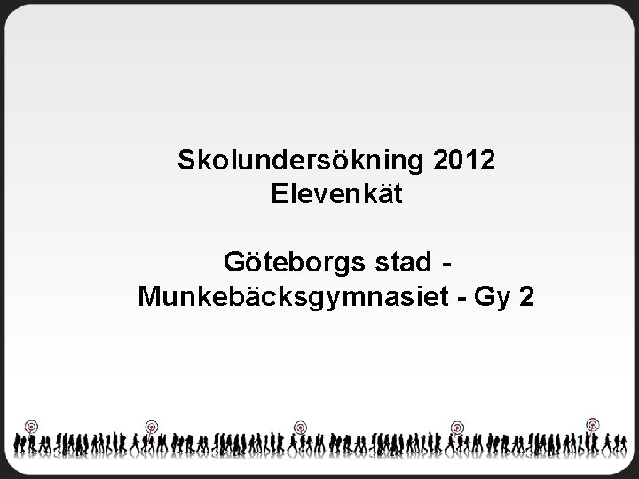 Skolundersökning 2012 Elevenkät Göteborgs stad Munkebäcksgymnasiet - Gy 2 