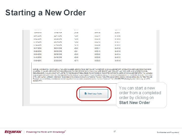 Starting a New Order You can start a new order from a completed order
