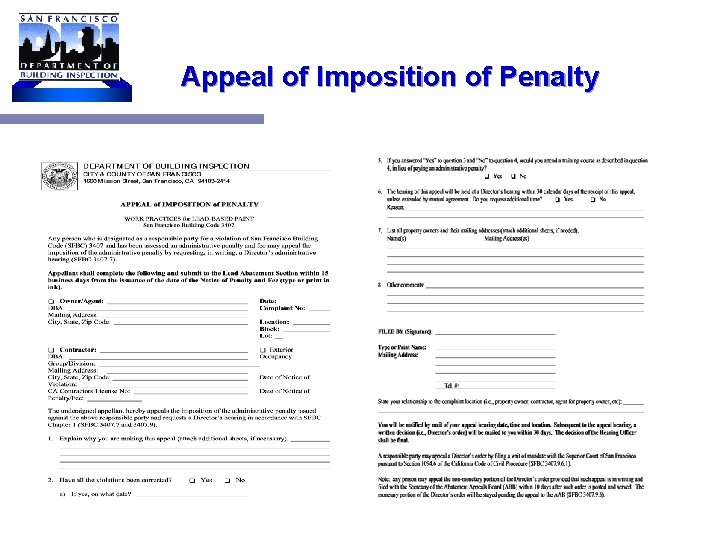Appeal of Imposition of Penalty 
