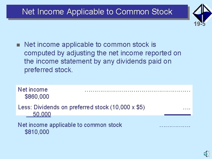 Net Income Applicable to Common Stock 19 -5 n Net income applicable to common