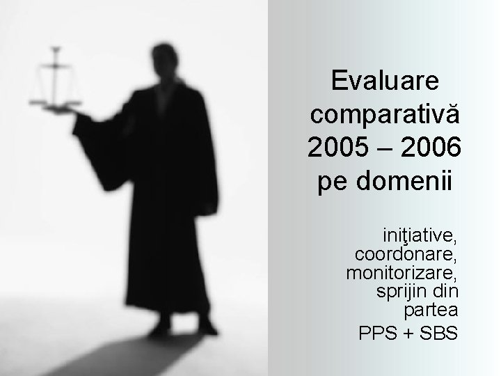 Evaluare comparativă 2005 – 2006 pe domenii iniţiative, coordonare, monitorizare, sprijin din partea PPS