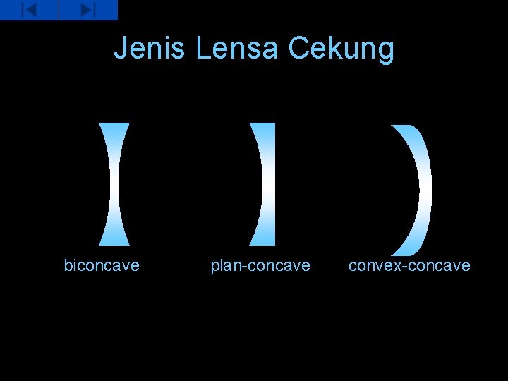 Jenis Lensa Cekung biconcave plan-concave convex-concave 