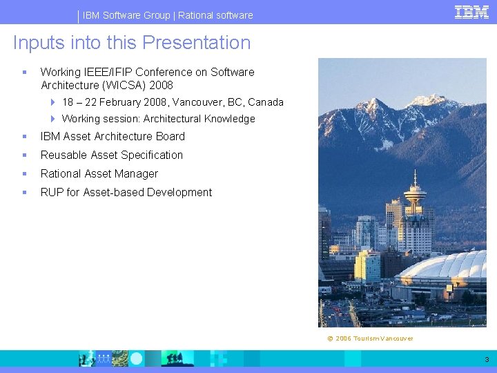 IBM Software Group | Rational software Inputs into this Presentation § Working IEEE/IFIP Conference IBM Software Group | Rational software Inputs into this Presentation § Working IEEE/IFIP Conference