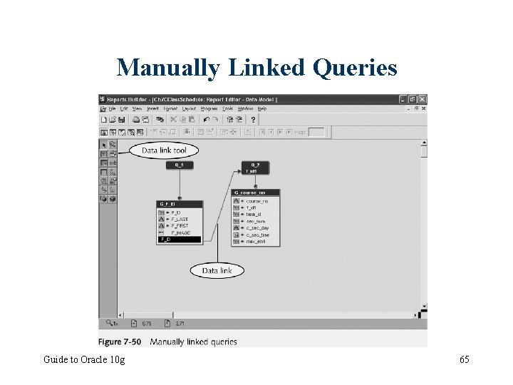 Manually Linked Queries Guide to Oracle 10 g 65 