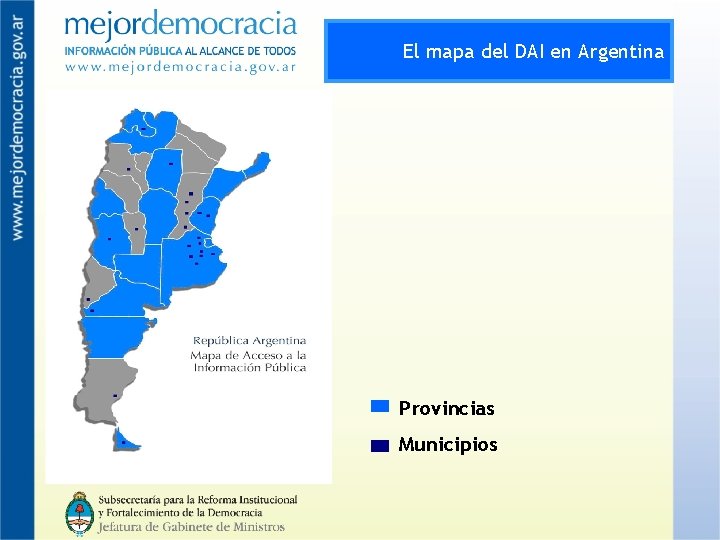 El mapa del DAI en Argentina Provincias Municipios 