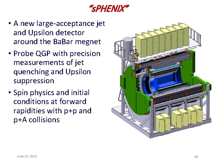 “s. PHENIX” • A new large-acceptance jet and Upsilon detector around the Ba. Bar