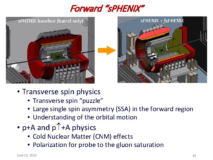 Forward “s. PHENIX” s. PHENIX baseline (barrel only) s. PHENIX + fs. PHENIX •