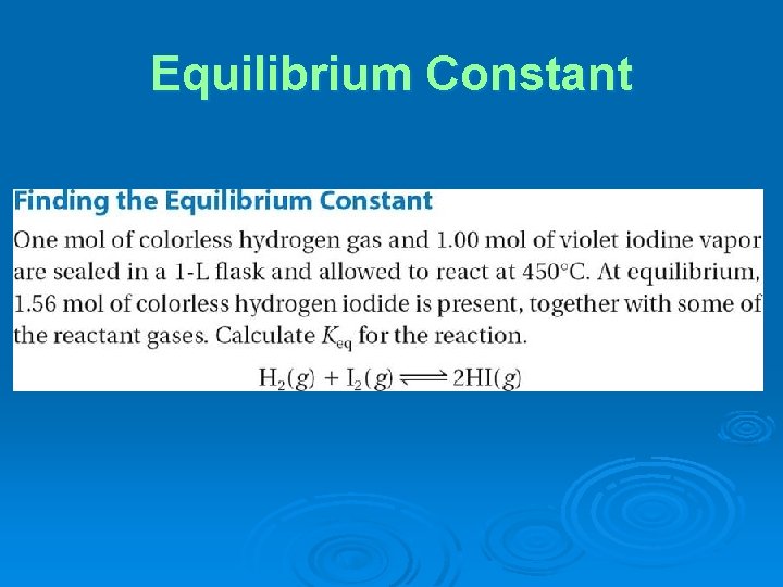 Equilibrium Constant 