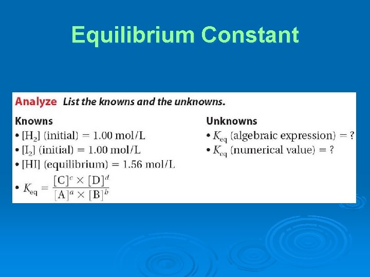 Equilibrium Constant 