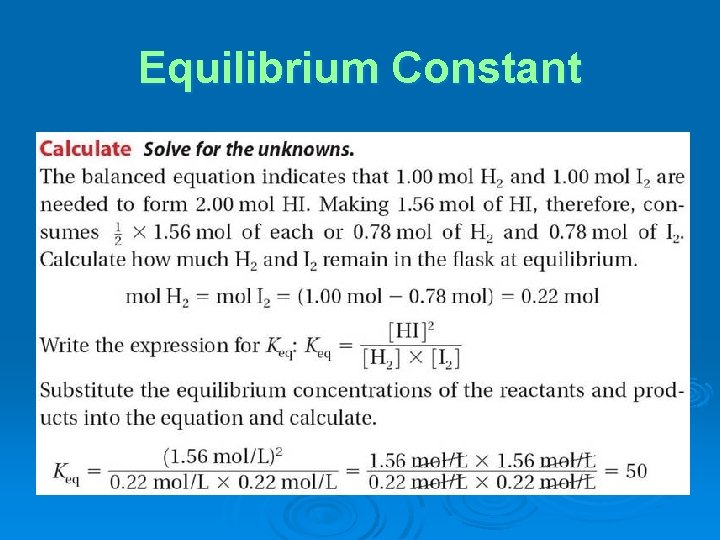 Equilibrium Constant 