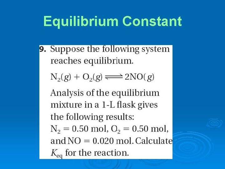 Equilibrium Constant 