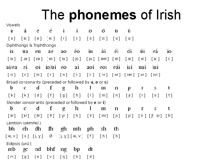 The phonemes of Irish 
