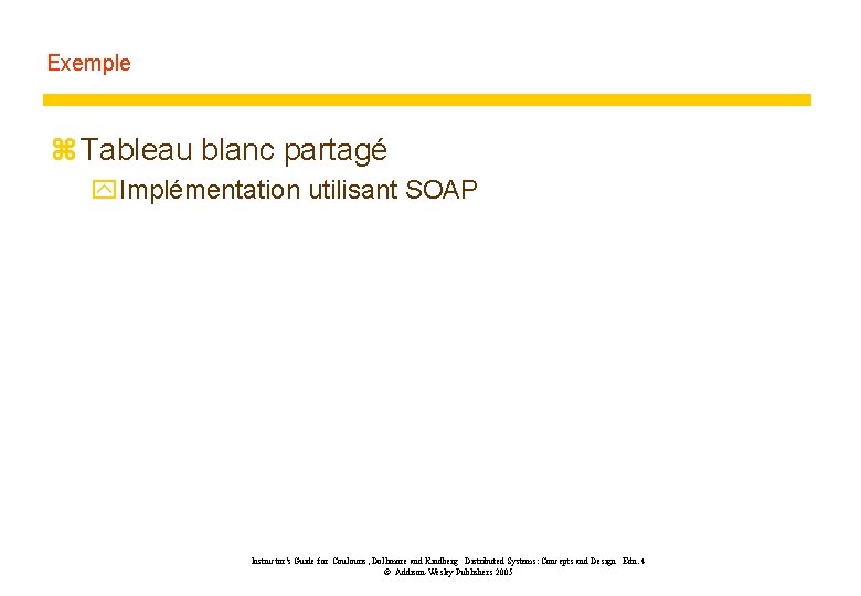 Exemple z Tableau blanc partagé y. Implémentation utilisant SOAP Instructor’s Guide for Coulouris, Dollimore